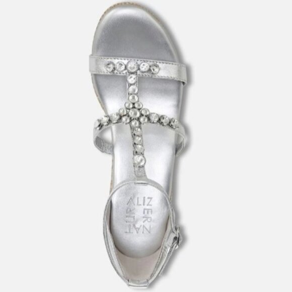 Naturalizer Serena Wedge Silver Sandals Women's Size 9M New in Box - Picture 3 of 5
